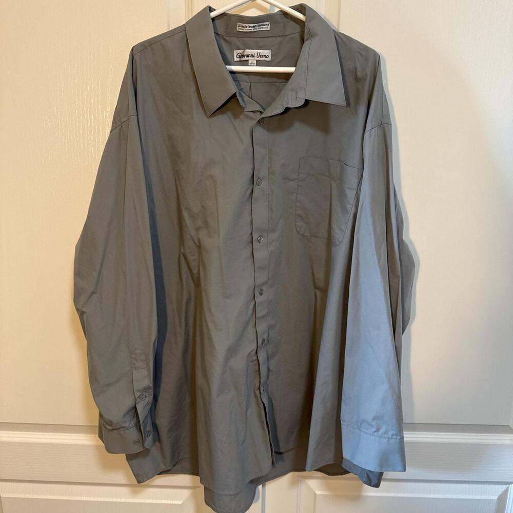 Men's Giovanni Uomo Gray Button-Down Dress Shirt size 22 36/37